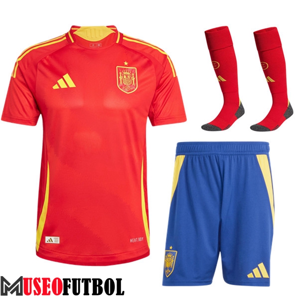 Camisetas Futbol España Primera (Cortos + Calcetines) UEFA Euro 2024