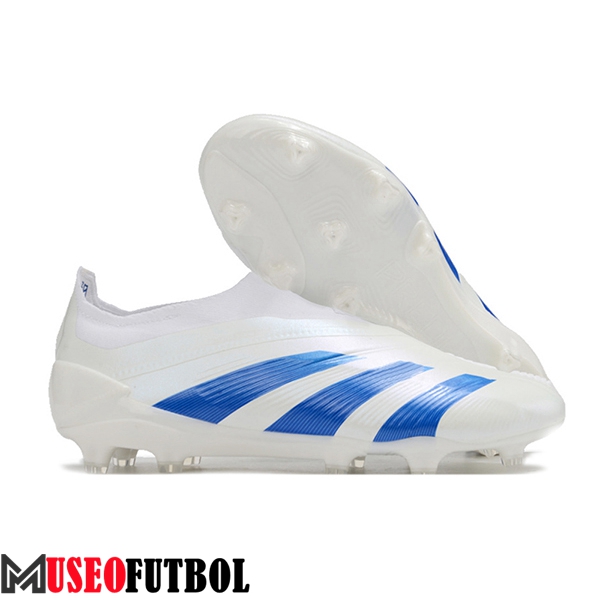 Adidas Botas De Fútbol PREDATOR ELITE LACELESS BOOTS FG Blanco/Azul