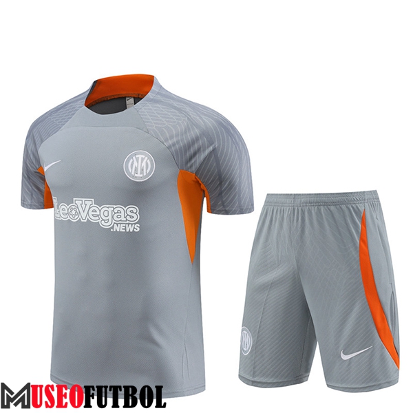 Camiseta Entrenamiento + Cortos Inter Milan Gris/Naranja 2024/2025