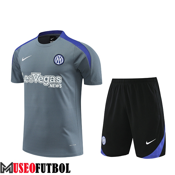 Camiseta Entrenamiento + Cortos Inter Milan Gris/Azul 2024/2025