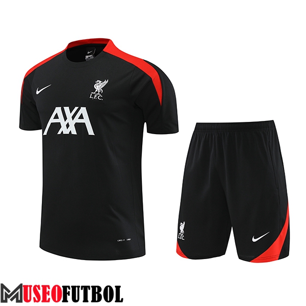 Camiseta Entrenamiento + Cortos FC Liverpool Negro/Rojo 2024/2025