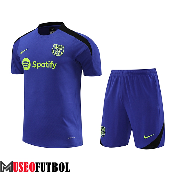 Camiseta Entrenamiento + Cortos FC Barcelona Violeta/Verde 2024/2025