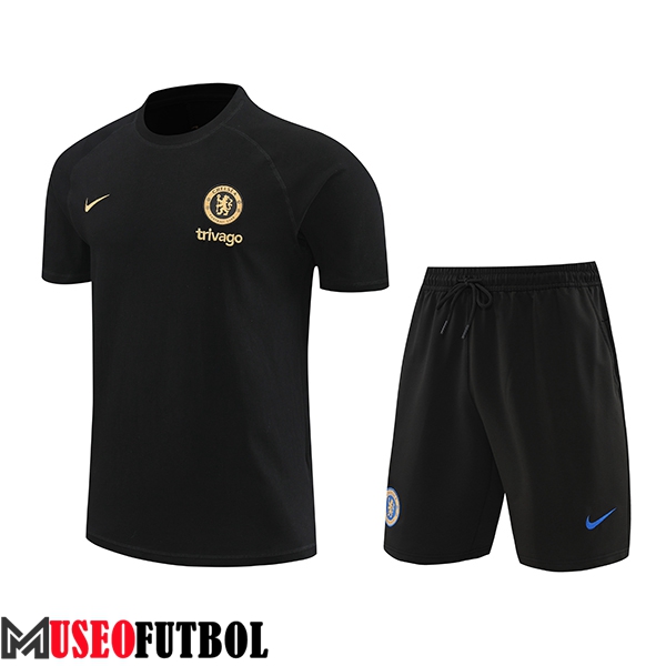 Camiseta Entrenamiento + Cortos FC Chelsea Negro 2024/2025