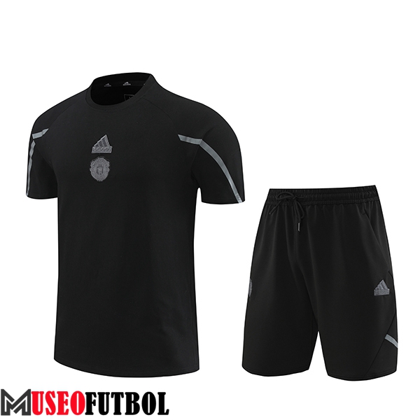 Camiseta Entrenamiento + Cortos Manchester United Negro/Gris 2024/2025