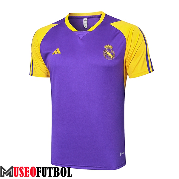 Camiseta Entrenamiento Real Madrid Violeta/Amarillo 2024/2025