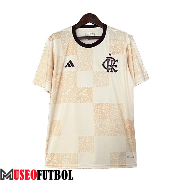 Camiseta Entrenamiento Flamengo Beige/Amarillo 2024/2025