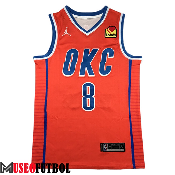 Camisetas NBA Oklahoma City Thunder (WILLIAMS #8) 2024/25 Naranja/Azul