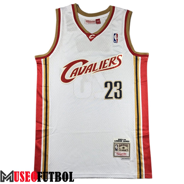 Camisetas NBA Cleveland Cavaliers (JAMES #23) 2024/25 Blanco/Rojo/Amarillo