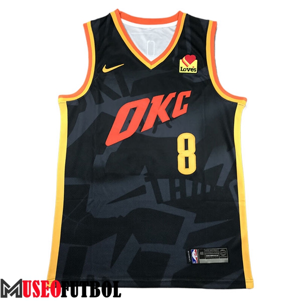 Camisetas NBA Oklahoma City Thunder (WILLIAMS #8) 2024/25 Negro/Rojo/Amarillo