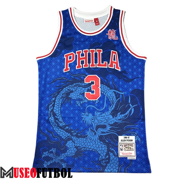 Camisetas NBA Philadelphia 76ers (IVERSON #3) 2024/25 Azul/Rojo