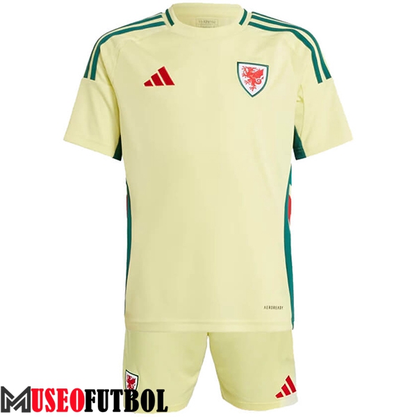 Camisetas De Futbol Gales Ninos Segunda UEFA Euro 2024