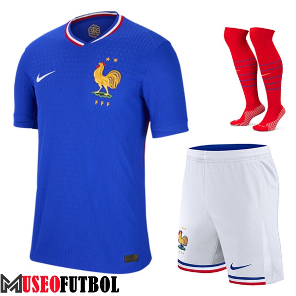 Camisetas Futbol Francia Primera (Cortos + Calcetines) UEFA Euro 2024