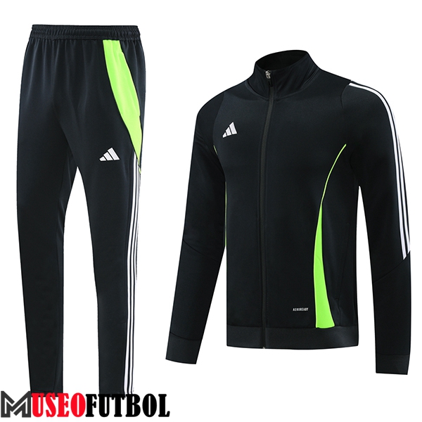 Chandal Equipos De Futbol Chaquetas Adidas Negro/Blanco/Verde 2024/2025