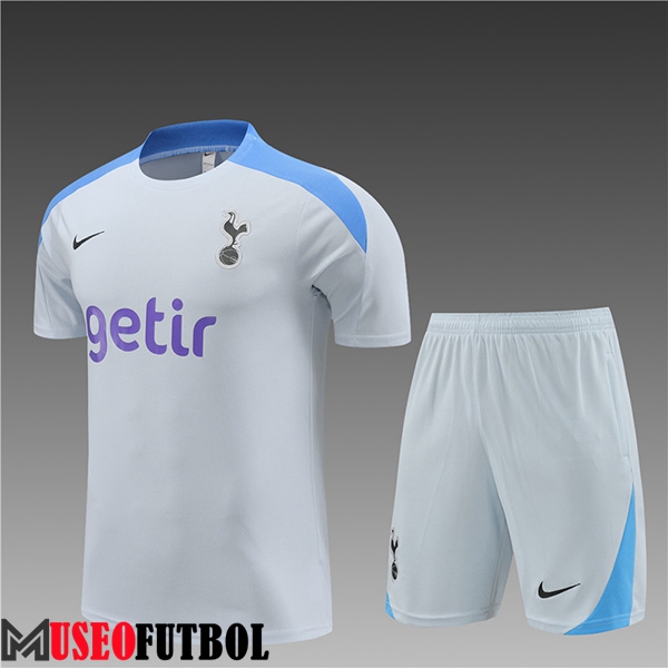 Camiseta Entrenamiento + Cortos Tottenham Hotspur Ninos Gris/Azul 2024/2025