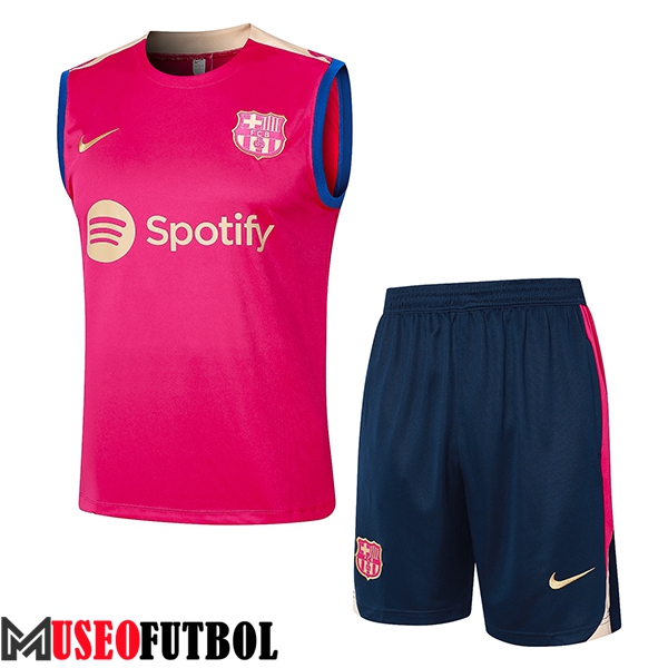 Camiseta Entrenamiento sin mangas + Cortos FC Barcelona Rojo 2024/2025