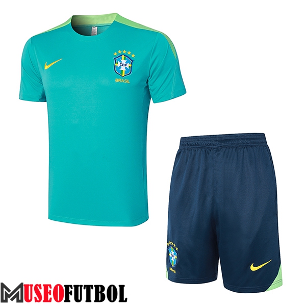 Camiseta Entrenamiento + Cortos Brasil Verde 2024/2025