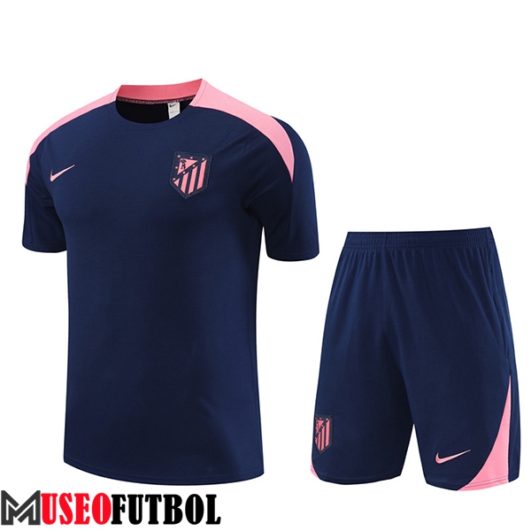 Camiseta Entrenamiento + Cortos Atletico Madrid Azul/Rosa 2024/2025