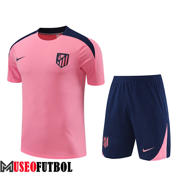 Camiseta Entrenamiento + Cortos Atletico Madrid Rosa/Azul 2024/2025