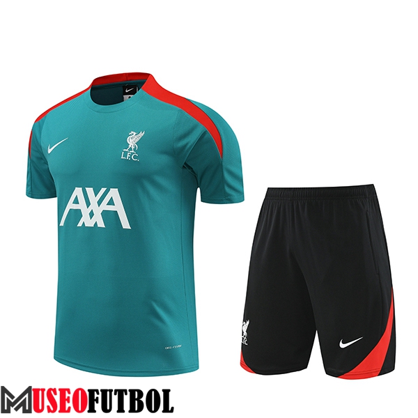 Camiseta Entrenamiento + Cortos FC Liverpool Verde/Rojo/Negro 2024/2025