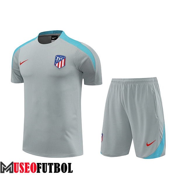 Camiseta Entrenamiento + Cortos Atletico Madrid Gris/Azul 2024/2025