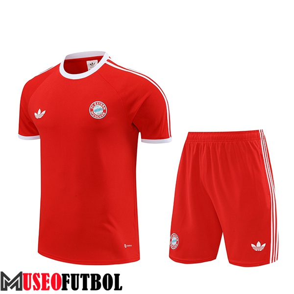 Camiseta Entrenamiento + Cortos Bayern Munich Rojo/Blanco 2024/2025