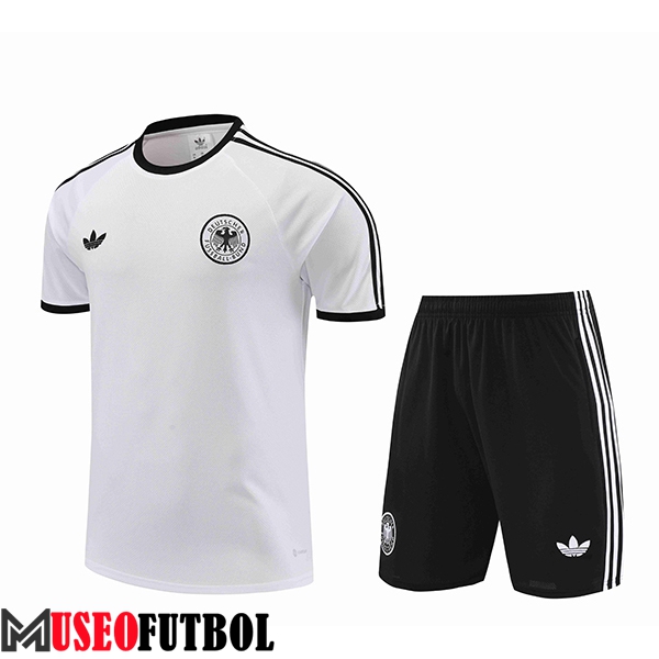 Camiseta Entrenamiento + Cortos Alemania Blanco/Negro 2024/2025