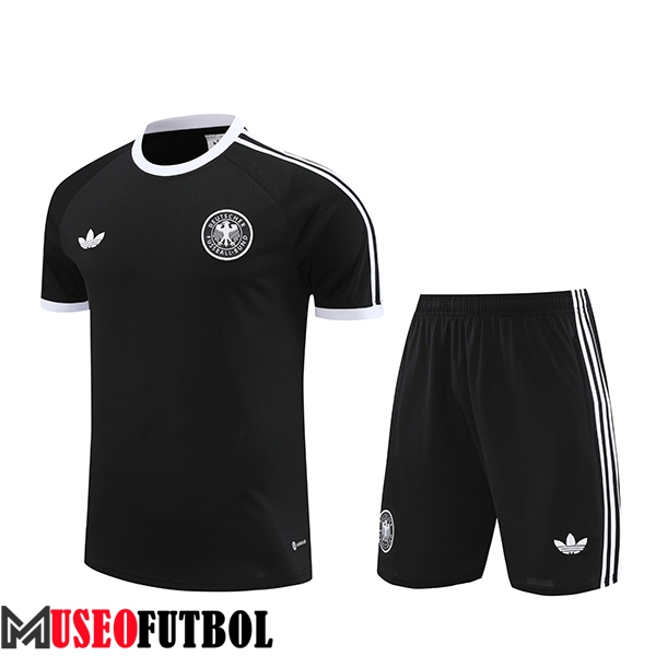 Camiseta Entrenamiento + Cortos Alemania Negro/Blanco 2024/2025