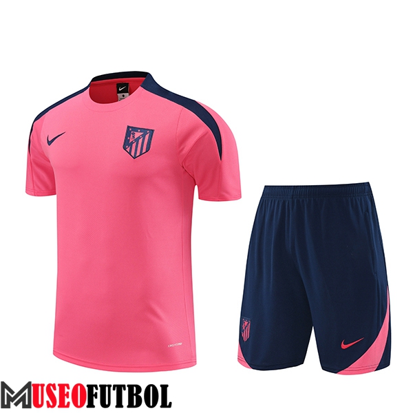 Camiseta Entrenamiento + Cortos Atletico Madrid Rosa/Azul 2024/2025