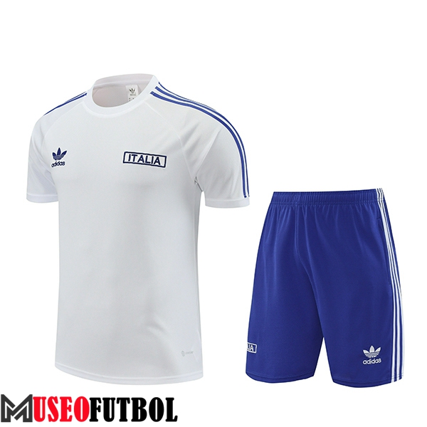 Camiseta Entrenamiento + Cortos Italia Blanco/Azul 2024/2025