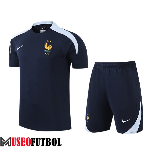 Camiseta Entrenamiento + Cortos Francia Azul Oscuro 2024/2025