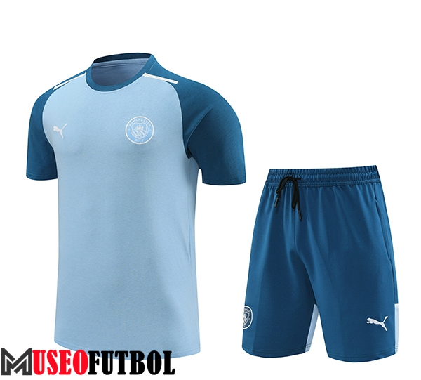 Camiseta Entrenamiento + Cortos Manchester City Azul 2024/2025