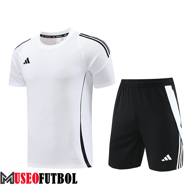 Camiseta Entrenamiento + Cortos Adidas Blanco/Negro 2024/2025