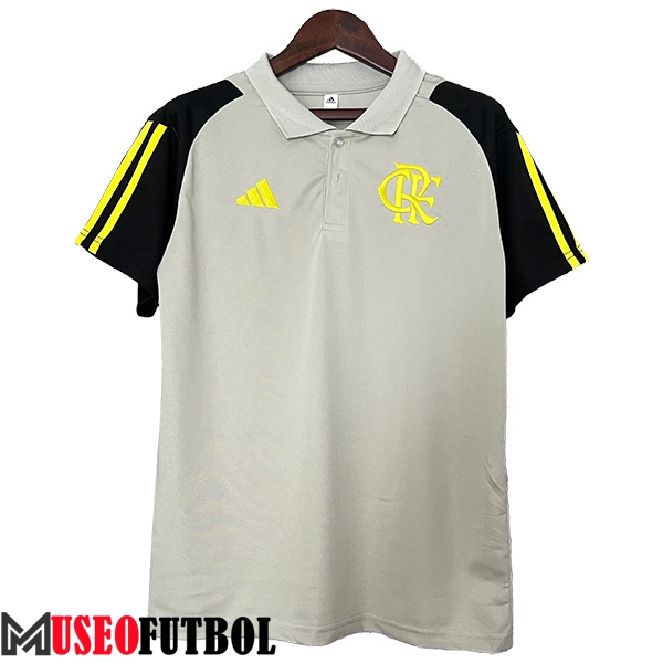 Camiseta Polo Flamengo Gris/Negro 2024/2025