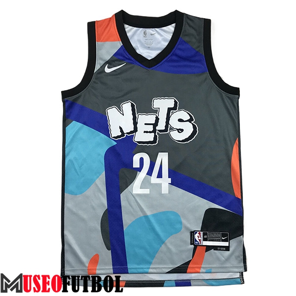 Camisetas De Futbol Brooklyn Nets (THOMAS #24) 2024/25 Gris/Azul/Naranja