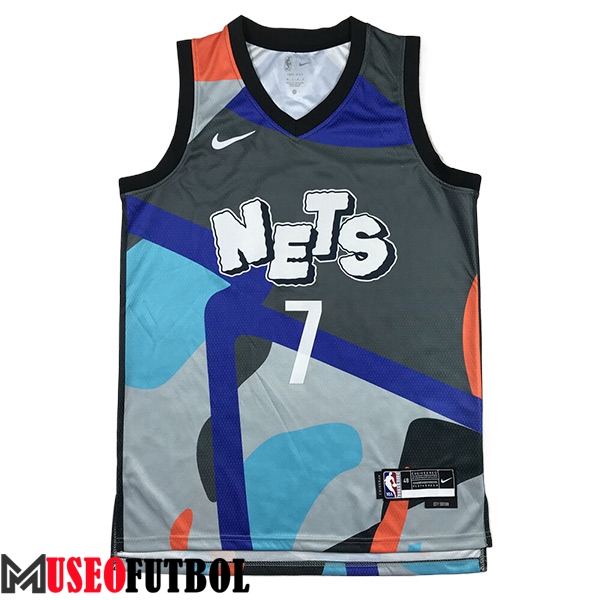 Camisetas De Futbol Brooklyn Nets (DURANT #7) 2024/25 Gris/Azul/Naranja