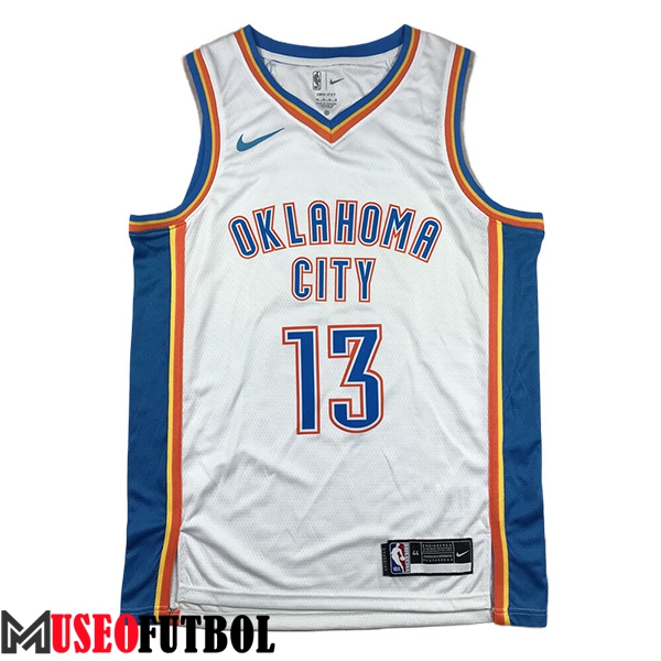 Camisetas De Futbol Oklahoma City Thunder (GEORGE #13) 2024/25 Blanco/Azul