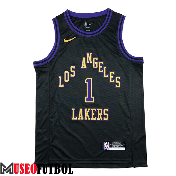 Camisetas De Futbol Los Angeles Lakers (RUSSELL #1) 2024/25 Negro/Violeta/Amarillo