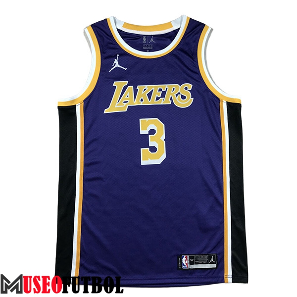 Camisetas De Futbol Los Angeles Lakers (DAVIS #3) 2024/25 Violeta/Negro/Amarillo