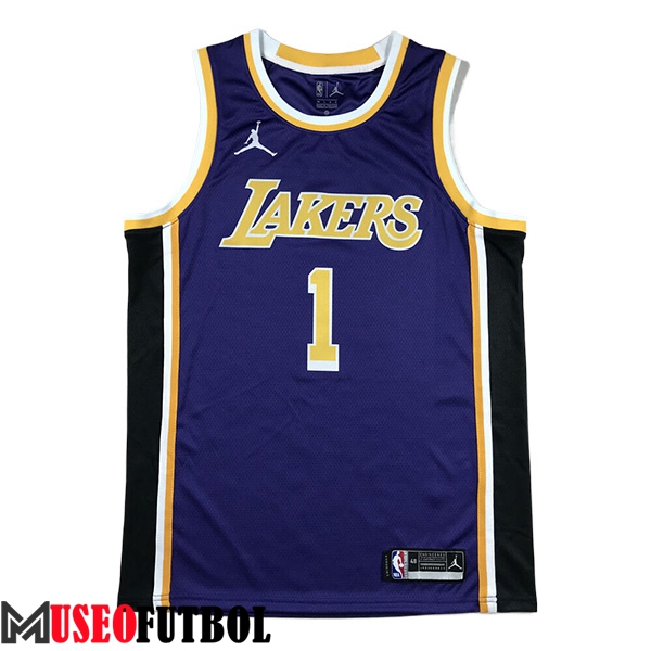 Camisetas De Futbol Los Angeles Lakers (RUSSELL #1) 2024/25 Violeta/Negro/Amarillo