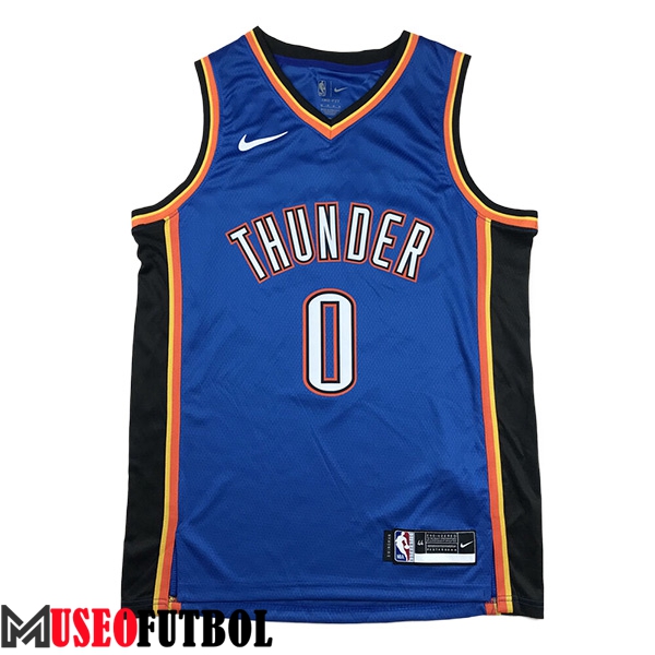 Camisetas De Futbol Oklahoma City Thunder (WESTBROOK #0) 2024/25 Azul/Negro