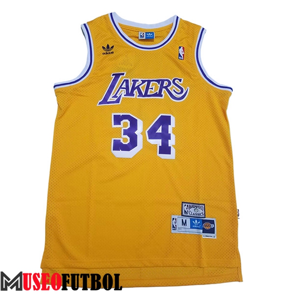 Camisetas De Futbol Los Angeles Lakers (O'NEAL #34) 2024/25 Amarillo/Violeta