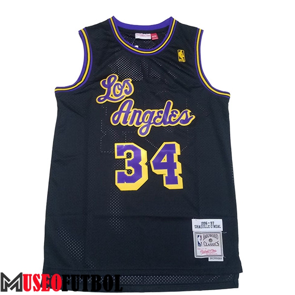 Camisetas De Futbol Los Angeles Lakers (O'NEAL #34) 2024/25 Negro/Violeta/Amarillo