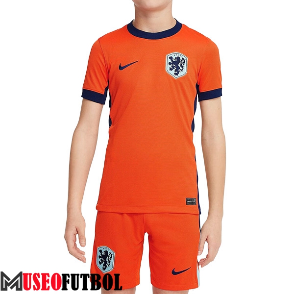 Camisetas De Futbol Países Bajos Ninos Primera UEFA Euro 2024