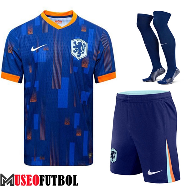 Camisetas Futbol Países Bajos Segunda (Cortos + Calcetines) UEFA Euro 2024