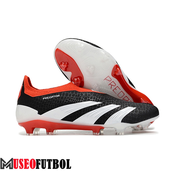 Adidas Botas De Fútbol PREDATOR ELITE LACELESS BOOTS FG Blanco/Negro/Rojo