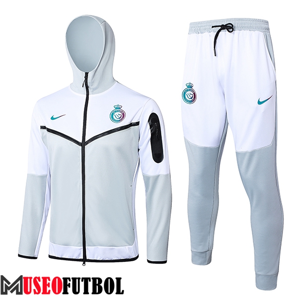 Chaqueta Con Capucha Chandal Rompevientos Chaqueta Al-Nassr FC Blanco/Gris 2024/2025