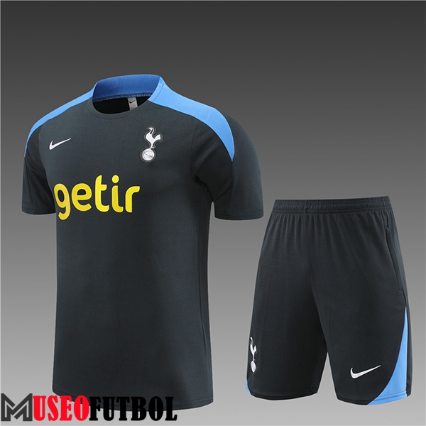 Camiseta Entrenamiento + Cortos Tottenham Hotspur Ninos Negro/Azul 2024/2025