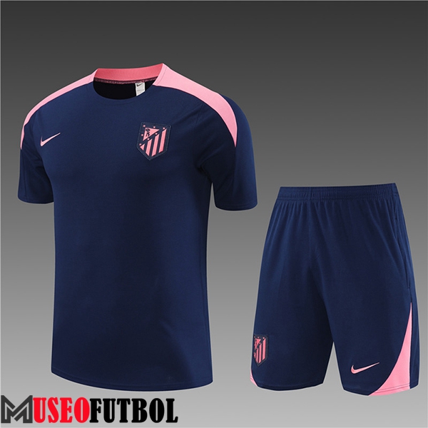 Camiseta Entrenamiento + Cortos Atletico Madrid Ninos Azul/Rosa 2024/2025