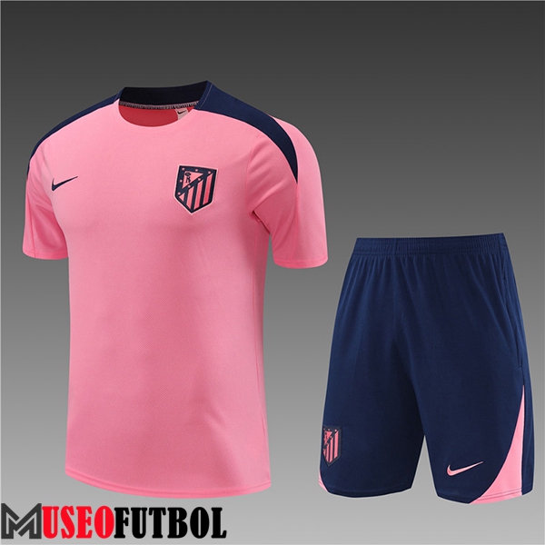 Camiseta Entrenamiento + Cortos Atletico Madrid Ninos Rosa/Azul 2024/2025