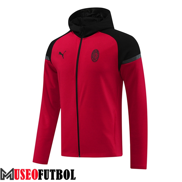 Chaqueta Con Capucha AC Milan Rojo/Negro 2024/2025